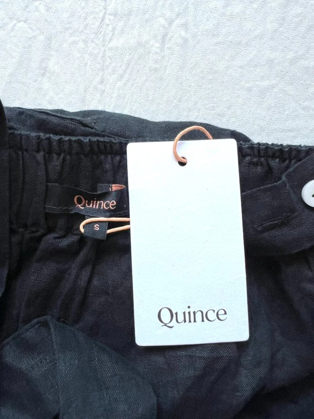 Quince jumpsuit black linen womens Small sleeveless square neck wide leg